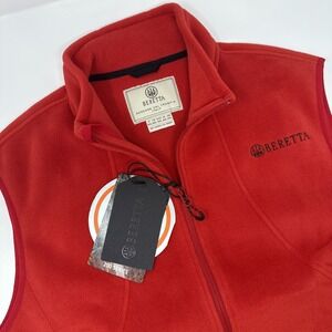 Beretta Fleece Vest Mens XXL Red Polartec Full Zip Chest Pocket 200 Series NEW